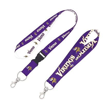 Lot de 2 lanières WinCraft Minnesota Vikings avec boucle détachable et porte-clés