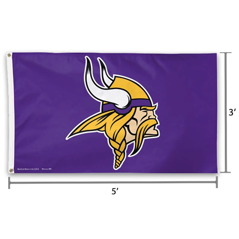 WinCraft Minnesota Vikings Deluxe Drapeau 3 pi x 5 pi