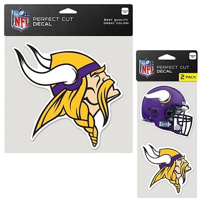 Lot de deux autocollants WinCraft Minnesota Vikings Perfect Cut