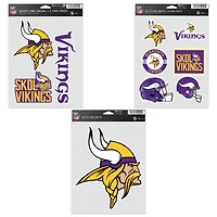 Lot de trois autocollants pour supporters des Vikings du Minnesota de WinCraft