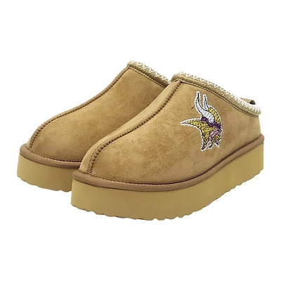 Women's Cuce  Tan Minnesota Vikings Chestnut Slip On Boot with Crystal Logo
