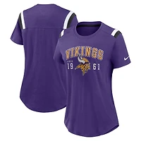 Women's Nike  Heather Purple Minnesota Vikings Prime Logo Slub Fashion T-Shirt