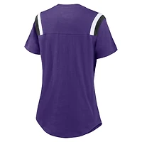 Women's Nike  Heather Purple Minnesota Vikings Prime Logo Slub Fashion T-Shirt