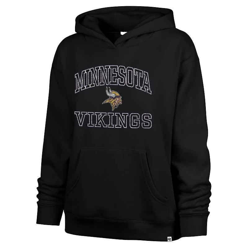 Women's '47  Black Minnesota Vikings Clarity Naomi Pullover Hoodie