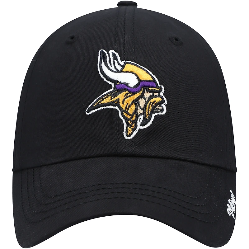 Women's '47 Black Minnesota Vikings Miata Clean Up Secondary Adjustable Hat