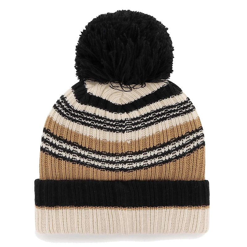 Bonnet en tricot à revers Barista '47 Natural Minnesota Vikings pour femmes avec pompon
