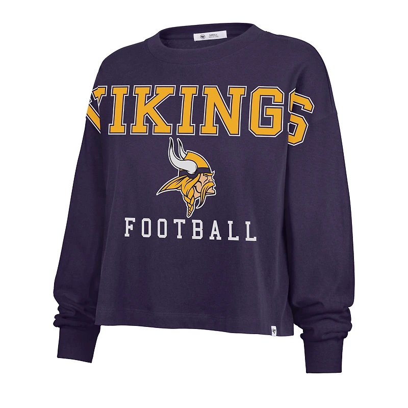 Women's '47 Purple Minnesota Vikings Outreach City Oversized Long Sleeve T-Shirt