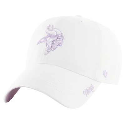 Women's '47 White Minnesota Vikings Ballpark Cheer Clean Up Adjustable Hat