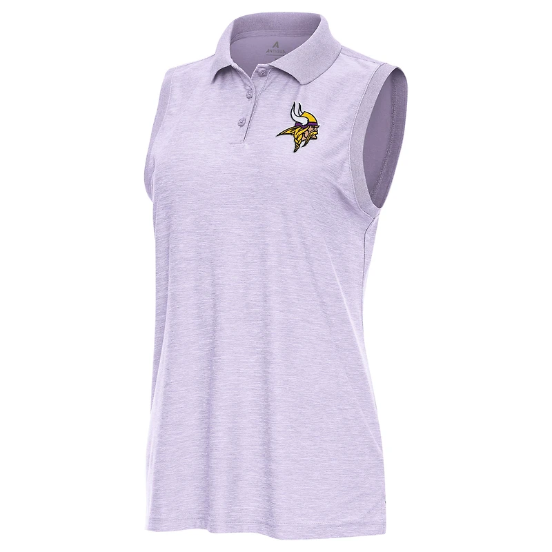 Polo sans manches Antigua Lavender Minnesota Vikings Recap pour femme