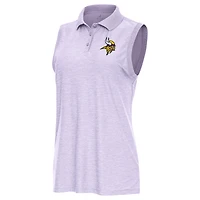 Polo sans manches Antigua Lavender Minnesota Vikings Recap pour femme