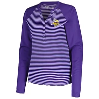 T-shirt à manches longues gaufré violet Antigua pour femme, motif Maverick des Vikings du Minnesota