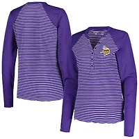 T-shirt à manches longues gaufré violet Antigua pour femme, motif Maverick des Vikings du Minnesota