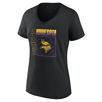 Women's Black Minnesota Vikings Home Field Pop Personalized Name & Number V-Neck T-Shirt