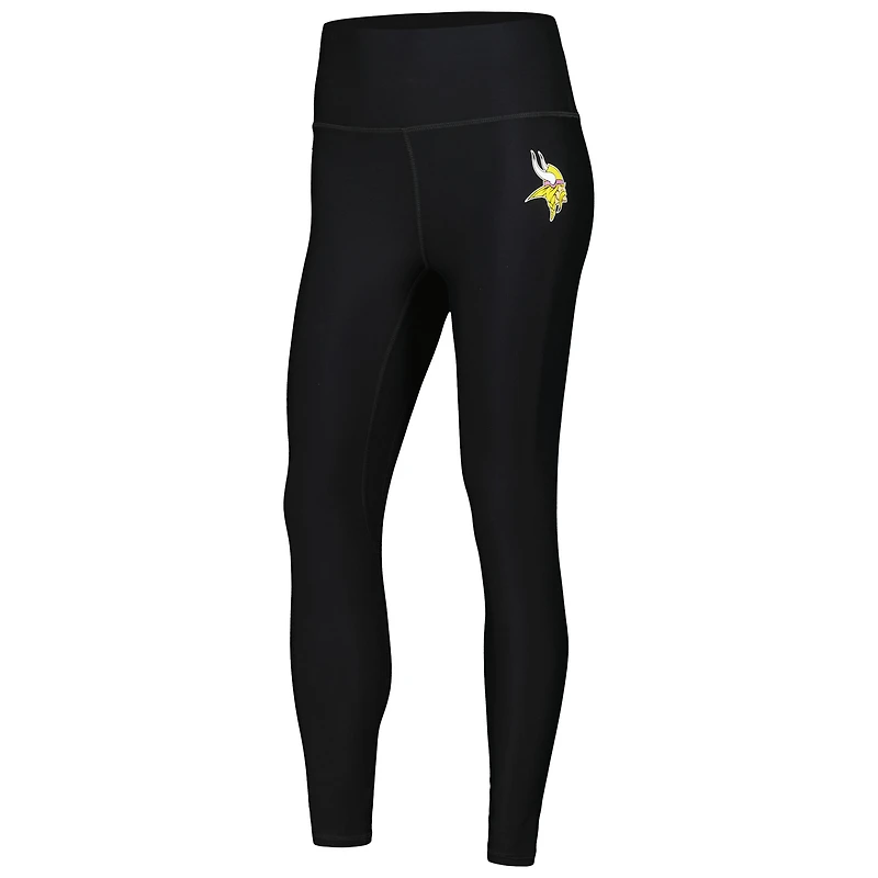 Women's Black Minnesota Vikings Leggings & Midi Bra Set