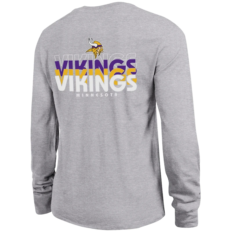 T-shirt à manches longues gris Champion pour femme des Minnesota Vikings Core