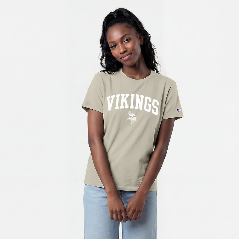 T-shirt Champion pour femmes, marron clair, Minnesota Vikings, beurre de cacao