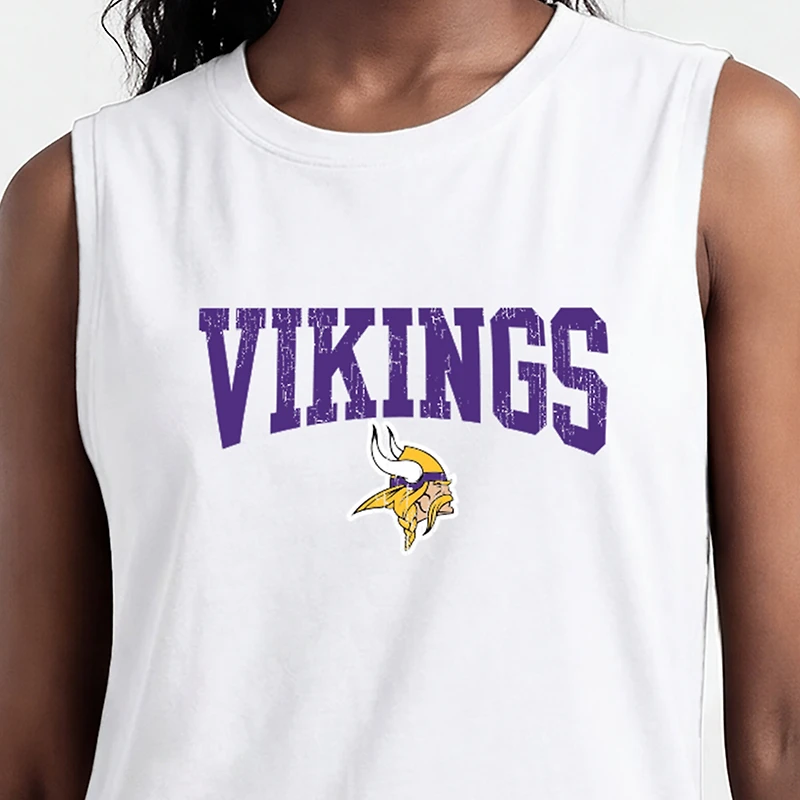 Women's Champion White Minnesota Vikings Muscle Tank Top
