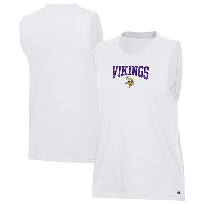 Women's Champion  White Minnesota Vikings Muscle Tank Top