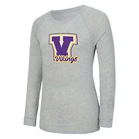 Women's Concepts Sport  Heather Gray/Purple Minnesota Vikings Regulate Plaid Long-Sleeve T-Shirt & Shorts Sleep Set