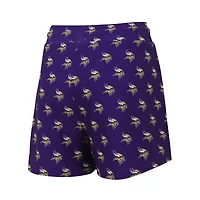 Ensemble de nuit Concepts Sport Minnesota Vikings Gauge pour femmes, débardeur court et short imprimé sur toute la surface