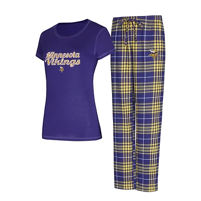 Women's Concepts Sport Minnesota Vikings Plus Script T-Shirt & Pants Sleep Set