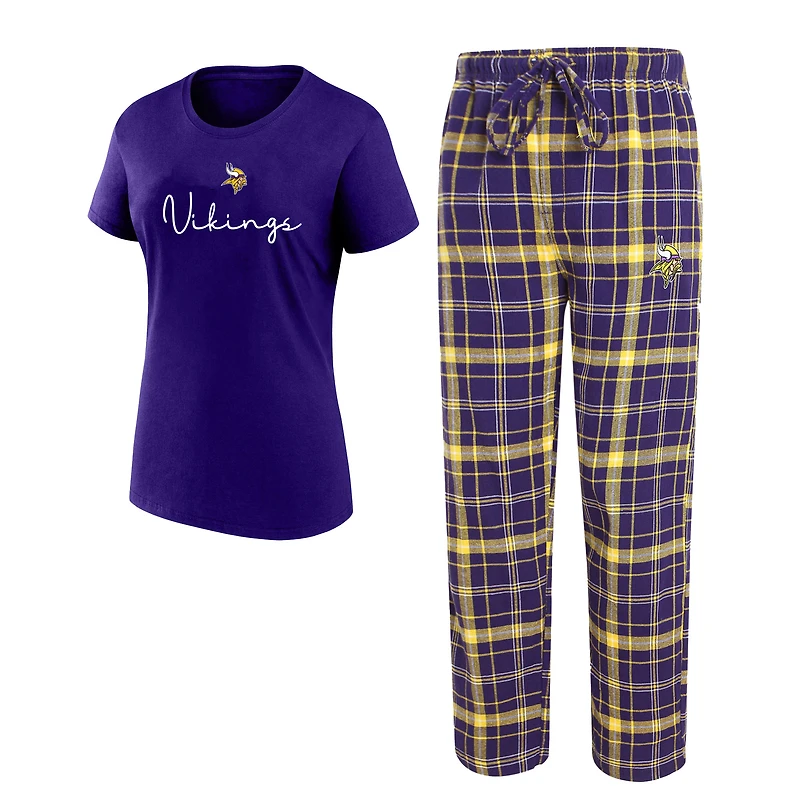 Women's Concepts Sport Minnesota Vikings Plus Script Top & Pants Sleep Set