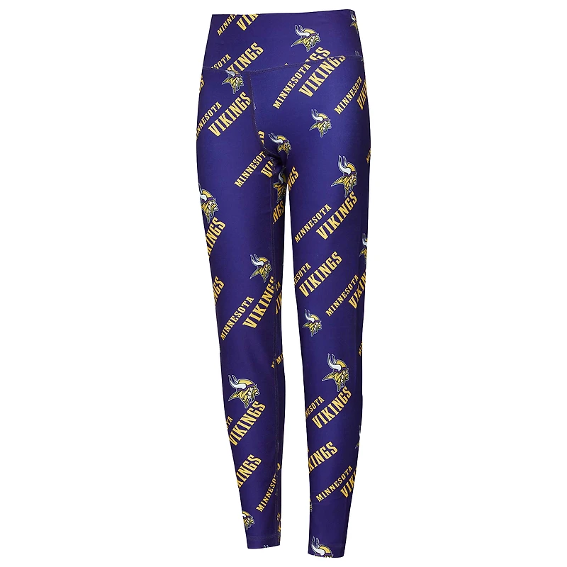 Women's Concepts Sport Purple Minnesota Vikings Breakthrough Allover Print Knit Sleep Leggings