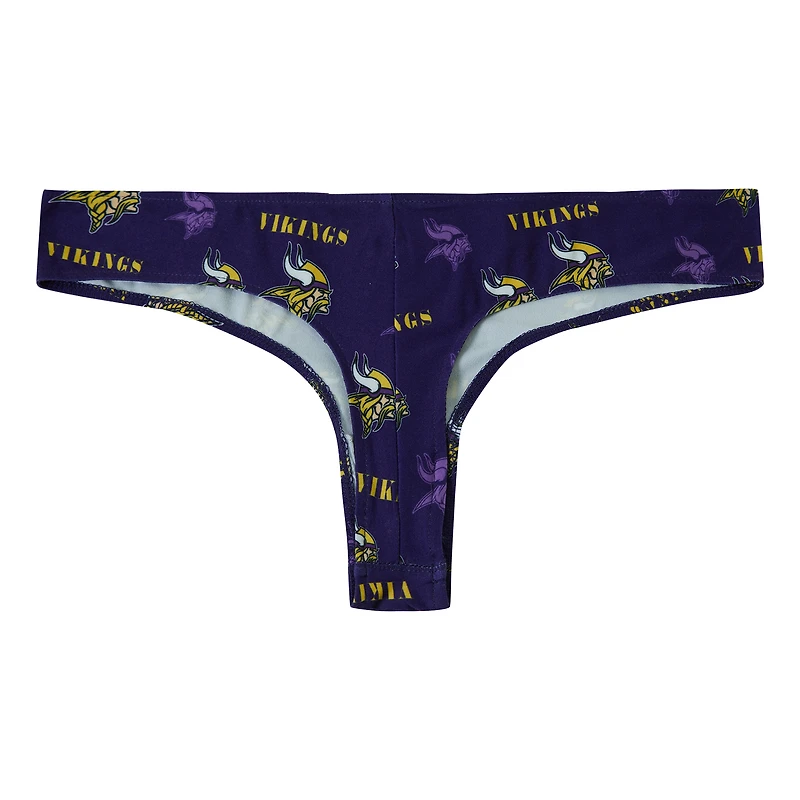 Women's Concepts Sport Purple Minnesota Vikings Mosaic All Over Print Thong