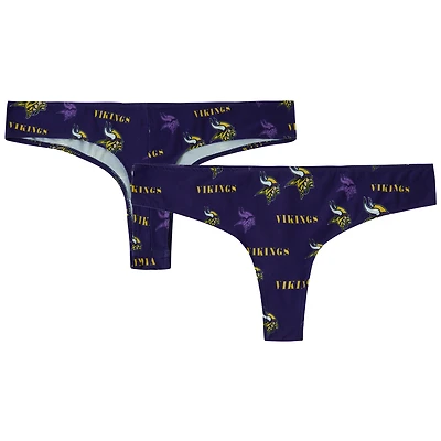 Women's Concepts Sport Purple Minnesota Vikings Mosaic All Over Print Thong