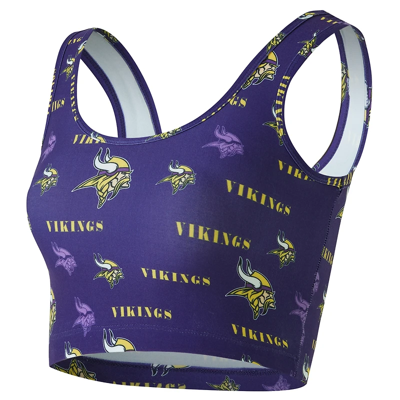 Brassière Concepts Sport Purple Minnesota Vikings à imprimé mosaïque pour femme