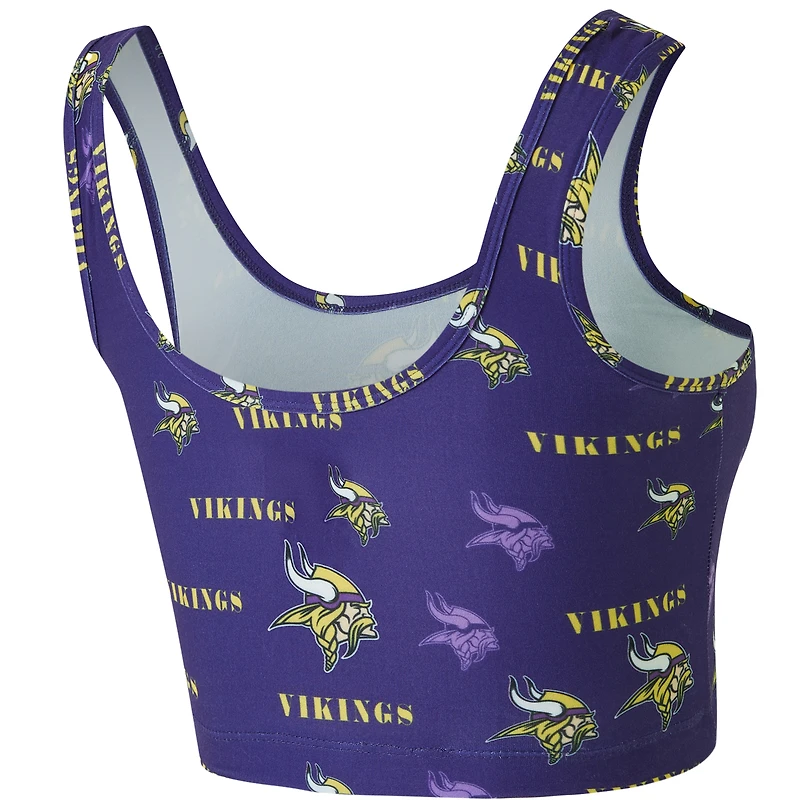 Women's Concepts Sport Purple Minnesota Vikings Mosaic Allover Print Bralette