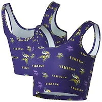 Women's Concepts Sport Purple Minnesota Vikings Mosaic Allover Print Bralette