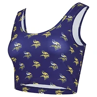 Women's Concepts Sport Purple Minnesota Vikings Record Allover Print Bralette