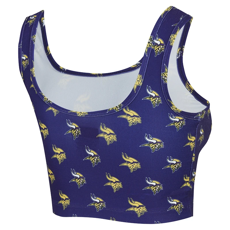 Women's Concepts Sport Purple Minnesota Vikings Record Allover Print Bralette