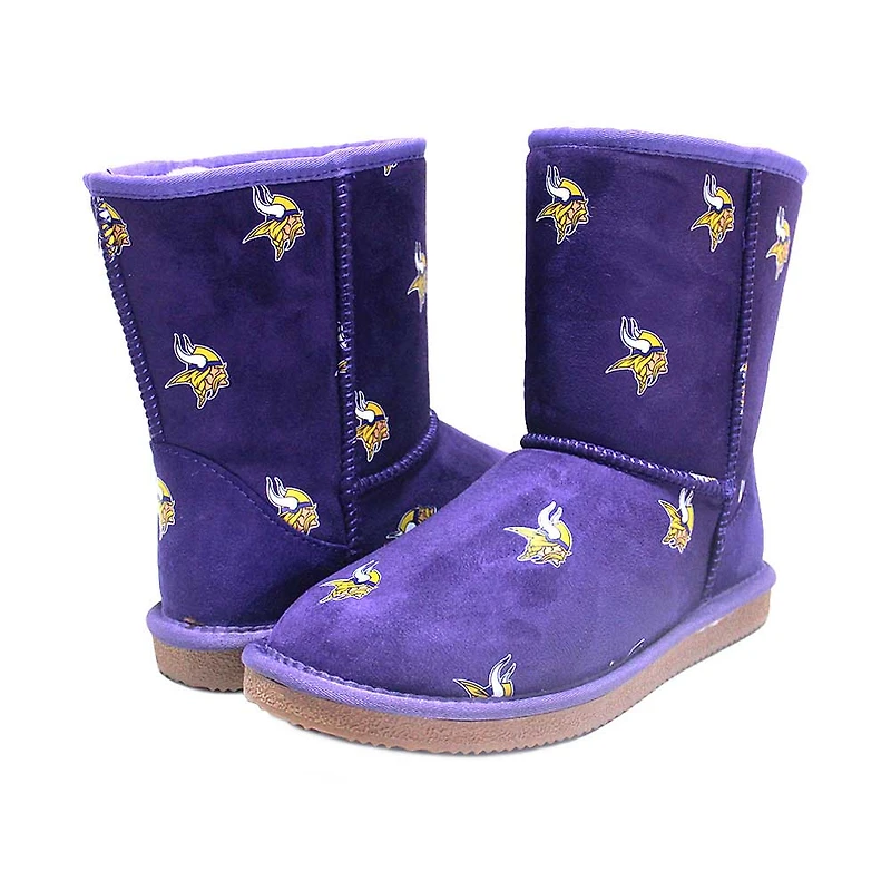Bottes Cuce violettes Minnesota Vikings avec logo intégral pour femmes