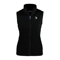 Gilet zippé en polaire Sherpa Cascade Eco pour femme, noir, Cutter & Buck, Minnesota Vikings