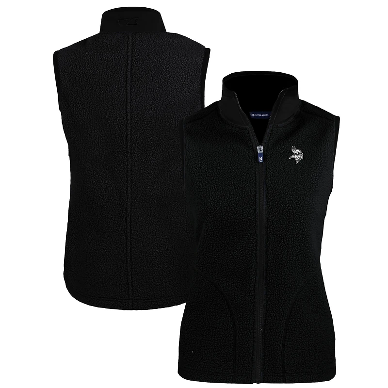 Gilet zippé en polaire Sherpa Cascade Eco pour femme, noir, Cutter & Buck, Minnesota Vikings