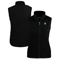 Gilet zippé en polaire Sherpa Cascade Eco pour femme, noir, Cutter & Buck, Minnesota Vikings