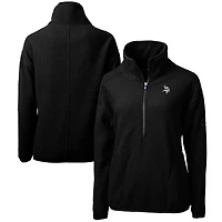 Veste polaire demi-zip Cascade Eco Sherpa noire pour femme, Cutter & Buck, Minnesota Vikings