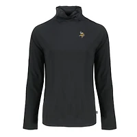 Sweat-shirt à col cheminée raglan Coastline Epic Comfort Eco recyclé pour femme, noir, des Vikings du Minnesota, Cutter & Buck