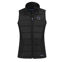 Women's Cutter & Buck  Black Minnesota Vikings Helmet Evoke Hybrid Eco Softshell Recycled Full-Zip Vest