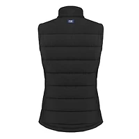 Women's Cutter & Buck  Black Minnesota Vikings Helmet Evoke Hybrid Eco Softshell Recycled Full-Zip Vest