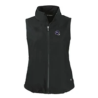 Gilet zippé entièrement recyclé pour femme, noir, avec logo du casque des Vikings Minnesota, Cutter & Buck, Charter Eco