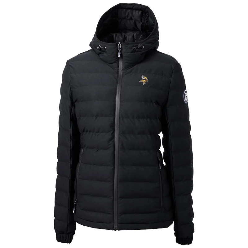 Doudoune zippée intégrale Mission Ridge Repreve pour femme, noire, des Vikings du Minnesota, Cutter & Buck