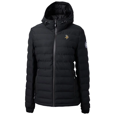 Doudoune zippée intégrale Mission Ridge Repreve pour femme, noire, des Vikings du Minnesota, Cutter & Buck