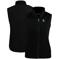 Gilet polaire éco-sherpa pour femme Cutter & Buck, noir, Minnesota Vikings, Mark Cascade