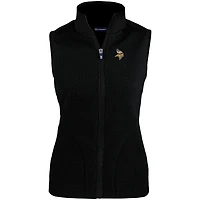 Gilet polaire éco-sherpa pour femme Cutter & Buck, noir, Minnesota Vikings, Mark Cascade
