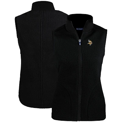 Gilet polaire éco-sherpa pour femme Cutter & Buck, noir, Minnesota Vikings, Mark Cascade