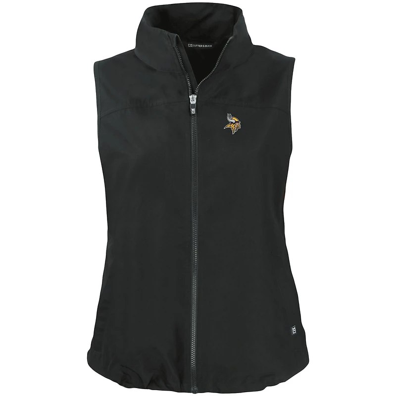 Gilet zippé entièrement écologique pour femme Cutter & Buck, noir, Minnesota Vikings, Mark Charter