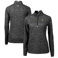 Pull-over extensible à fermeture éclair quart de tour pour femme, noir, imprimé camouflage Traverse, des Vikings du Minnesota, Cutter & Buck